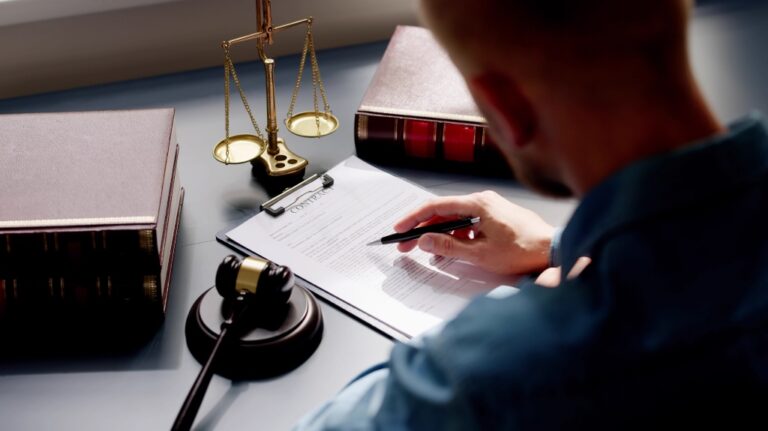 Lawyer In Courtroom With Gavel